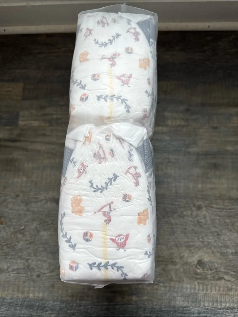 Soft White Diaper Covers with Gray Waistband and Pink Accents - Unbranded
